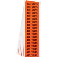 "460 Volts" Conduit & Voltage Labels, 1/2" x 2-1/4", Cloth/Vinyl, English Distribution Industrielle GC