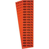 "480 Volts" Conduit & Voltage Labels, 1/2" x 2-1/4", Cloth/Vinyl, English Distribution Industrielle GC