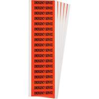 "Emergency Service" Conduit & Voltage Labels, 1/2" x 2-1/4", Cloth/Vinyl, English Distribution Industrielle GC