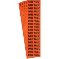 "Three Phase" Conduit & Voltage Labels, 1/2" x 2-1/4", Cloth/Vinyl, English Distribution Industrielle GC