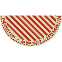 Signalisation au sol ?Emergency Exit? (sortie de secours) pour porte battante en demi-cercle, Adh&eacute;sif, Anglais avec pictogramme Distribution Industrielle GC