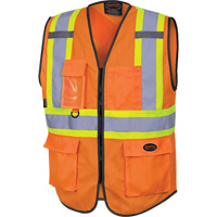 6958 Gilet de s&eacute;curit&eacute; &agrave; fermeture &eacute;clair avant, Orange haute visibilit&eacute;, Petit, Polyester Distribution Industrielle GC