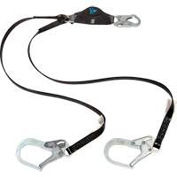 Anti-Corrosion Energy Absorbing Lanyard, 6', Rebar Hook Center, Snap Hook Leg Ends, Polyester Distribution Industrielle GC
