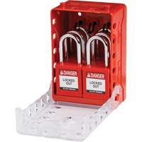 Boîte de cadenassage de groupe ultra compacte avec cadenas de s&eacute;curit&eacute; en nylon, Rouge Distribution Industrielle GC