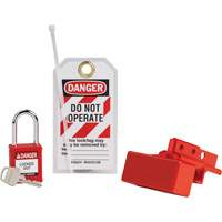 BatteryBlock Forklift Power Connector Lockout with Nylon Safety Padlock, Electrical Kit, 3 Components Distribution Industrielle GC