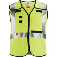 Gilet de s&eacute;curit&eacute; &agrave; maille d&eacute;tachable, Noir/Jaune lime haute visibilit&eacute;, Moyen/Petit Distribution Industrielle GC
