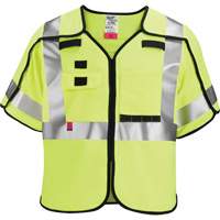 Gilet de s&eacute;curit&eacute; &agrave; maille d&eacute;tachable, Noir/Jaune lime haute visibilit&eacute;, Moyen/Petit Distribution Industrielle GC