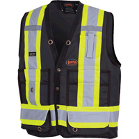 6692BK Surveyor's Safety Vest, Black, Medium, Polyester Distribution Industrielle GC