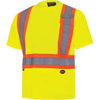 6991 Bird's-Eye Safety Shirt, Polyester, 3X-Large, High Visibility Lime-Yellow Distribution Industrielle GC