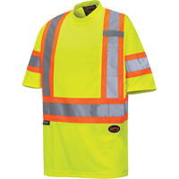 6971 T-shirt de s&eacute;curit&eacute; en il-de-perdrix, Polyester, T-petit, Jaune lime haute visibilit&eacute; Distribution Industrielle GC