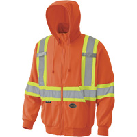 6940 Chandail capuche &agrave; fermeture &eacute;clair, Petit, Orange haute visibilit&eacute; Distribution Industrielle GC