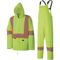 5599 Combinaison de pluie imperm&eacute;able et l&eacute;g&egrave;re, Polyester/PVC, T-petit, Jaune lime haute visibilit&eacute; Distribution Industrielle GC