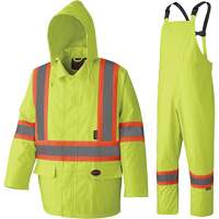 5609 Combinaison de pluie imperm&eacute;able 210D, Polyester/PVC, T-petit, Jaune lime haute visibilit&eacute; Distribution Industrielle GC