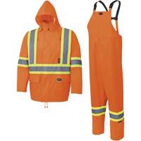 5618 Combinaison de pluie 150D, Polyester/Polyur&eacute;thane, Petit, Orange haute visibilit&eacute; Distribution Industrielle GC