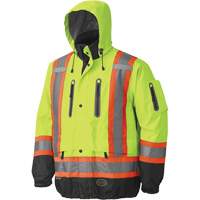 5201 Veste imperm&eacute;able et respirante de premi&egrave;re qualit&eacute;, Polyester, Noir/Jaune lime haute visibilit&eacute;, Grand Distribution Industrielle GC