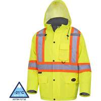 5031 Manteau de s&eacute;curit&eacute; matelass&eacute; imperm&eacute;able, Jaune lime haute visibilit&eacute;, Petit Distribution Industrielle GC