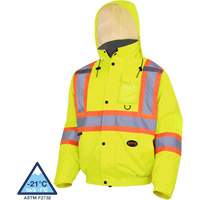 5033 Veste aviateur de s&eacute;curit&eacute; imperm&eacute;able et matelass&eacute;e pour l'hiver, Polyester, Jaune lime haute visibilit&eacute;, Petit Distribution Industrielle GC