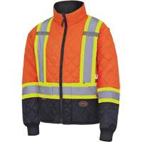 5015 Manteau matelass&eacute; pour cong&eacute;lateur, Polyester, Noir/Orange haute visibilit&eacute;, T-petit Distribution Industrielle GC