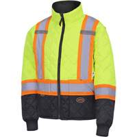 5016 Manteau matelass&eacute; pour cong&eacute;lateur, Polyester, Noir/Jaune lime haute visibilit&eacute;, T-petit Distribution Industrielle GC