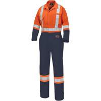 5514WBB Women's 2-Tone Safety Coveralls, X-Small, High Visibility Orange/Navy Blue Distribution Industrielle GC