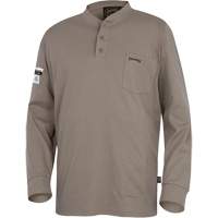 331 Chandail Henley en tricot interlock ignifuge, Petit, Beige Distribution Industrielle GC