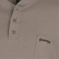 331 Chandail Henley en tricot interlock ignifuge, Petit, Beige Distribution Industrielle GC