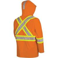 5880 Manteau de pluie ignifuge et protection contre les &eacute;clats d'arc &eacute;lectrique, T-petit, Orange haute visibilit&eacute;, 10 cal/cm² Distribution Industrielle GC