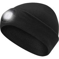 5678 Tuque en tricot avec lampe frontale &agrave; DEL, Doublure en Molleton, Taille unique, Noir Distribution Industrielle GC