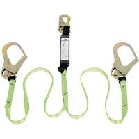 SA-54022-6 Shock Absorbing Lanyard, 6', Rebar Hook Center, Snap Hook Leg Ends, Polyester Distribution Industrielle GC
