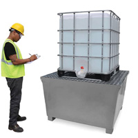 Steel Ultra-IBC Spill Pallet&reg;, 370 US gal. Spill Capacity, 57.6" x 34.7" x 56.9" Distribution Industrielle GC