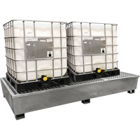 Steel Ultra-Twin IBC Spill Pallet&reg;, 370 US gal. Spill Capacity, 103.8" x 26.8" x 51.1" Distribution Industrielle GC