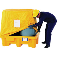 B&acirc;che de recouvrement palette d&eacute;versement, 2 barils Distribution Industrielle GC