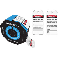Danger Barricade Tags, Cardstock, 3" W x 6-1/4" H, English Distribution Industrielle GC