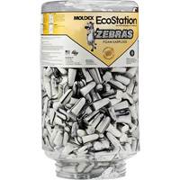 Zebras Disposable Earplugs Refill for EcoStation&reg;  Earplug Dispenser, Bulk - Canister Distribution Industrielle GC