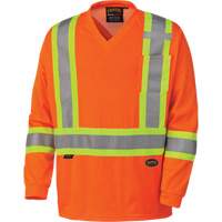 6984 Chandail de s&eacute;curit&eacute; &agrave; manches longues pour circulation en micromaille, Petit, Orange haute visibilit&eacute; Distribution Industrielle GC