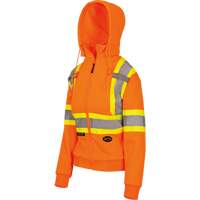 6924W Chandail &agrave; capuchon en molleton avec fermeture &agrave; glissi&egrave;re, Polyester, T-petit, Orange haute visibilit&eacute; Distribution Industrielle GC