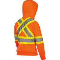 6924W Chandail &agrave; capuchon en molleton avec fermeture &agrave; glissi&egrave;re, Polyester, T-petit, Orange haute visibilit&eacute; Distribution Industrielle GC