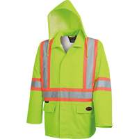 5628 Manteau de s&eacute;curit&eacute; imperm&eacute;able The Rock, Polyester/Polyur&eacute;thane, Jaune lime haute visibilit&eacute;, Petit Distribution Industrielle GC