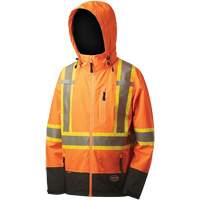 5220 Manteau de s&eacute;curit&eacute; imperm&eacute;able &agrave; coquille souple de premi&egrave;re qualit&eacute;, Polyester, Orange haute visibilit&eacute;, 2T-Grand Distribution Industrielle GC