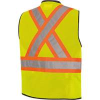 6895 Veste de s&eacute;curit&eacute; haute visibilit&eacute; bicolore avec fermeture &agrave; glissi&egrave;re sur tout le devant, Noir/Jaune lime haute visibilit&eacute;, 2T-Grand/3T-Grand, Polyester Distribution Industrielle GC