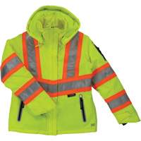 Womens Insulated Flex Safety Jacket, Polyester, High Visibility Lime-Yellow, Small Distribution Industrielle GC