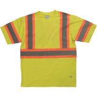 Chemise de s&eacute;curit&eacute; &agrave; manches courtes, Coton, T-petit, Jaune lime haute visibilit&eacute; Distribution Industrielle GC