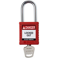Cadenas de verrouillage Velocity, Rouge, Cl&eacute;s diff&eacute;rentes, Nylon, Largeur de 1-1/2" Distribution Industrielle GC