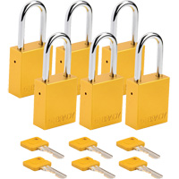 Cadenas de s&eacute;curit&eacute;, Cadenas de s&eacute;curit&eacute;, Cl&eacute;s diff&eacute;rentes, Aluminium, Largeur de 1-1/2" Distribution Industrielle GC