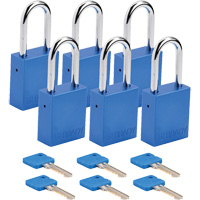 Cadenas de s&eacute;curit&eacute;, Cadenas de s&eacute;curit&eacute;, Cl&eacute;s diff&eacute;rentes, Aluminium, Largeur de 1-1/2" Distribution Industrielle GC