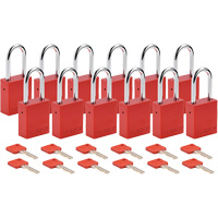Cadenas de s&eacute;curit&eacute;, Cadenas de s&eacute;curit&eacute;, Cl&eacute;s diff&eacute;rentes, Aluminium, Largeur de 1-1/2" Distribution Industrielle GC
