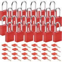 Cadenas de s&eacute;curit&eacute;, Cadenas de s&eacute;curit&eacute;, Cl&eacute;s diff&eacute;rentes, Aluminium, Largeur de 1-1/2" Distribution Industrielle GC