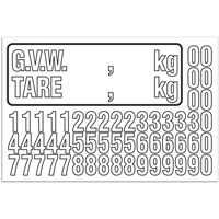 G.V.W. Truck Number Kit, Assorted Numbers/Letters/Punctuation, White Distribution Industrielle GC