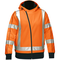 Coton ouat&eacute; doubl&eacute; de sherpa avec capuchon &agrave; fermeture &eacute;clair compl&egrave;te et X au dos Bisley pour femmes, Petit, Orange haute visibilit&eacute; Distribution Industrielle GC