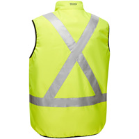 Veste bouffante r&eacute;versible avec X au dos Bisley, Jaune lime haute visibilit&eacute;, Petit, Polyester Distribution Industrielle GC